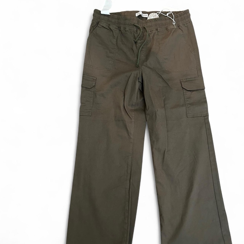 Women’s Cotton straight leg Cargo Pants - olive green